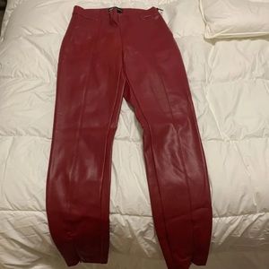 Zara faux leather red leggings